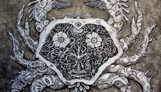Cancer (techniques mixtes, 60 x 80 cm, 2014)